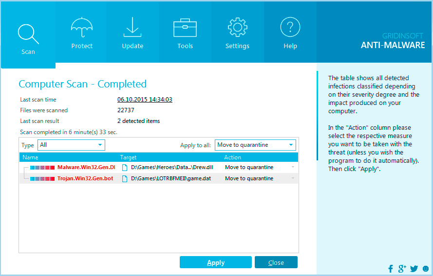 Scanning completed