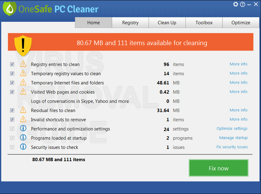 Onesafe Pc Cleaner Free