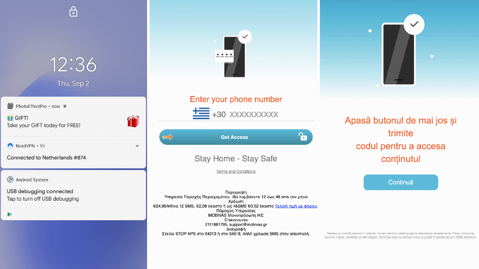 Subscribe to paid SMS service